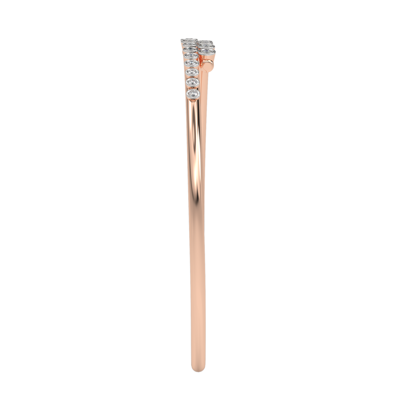 Pink Gold-Lumina Lab-Grown Diamond Flexible Bangle_view=SIDE