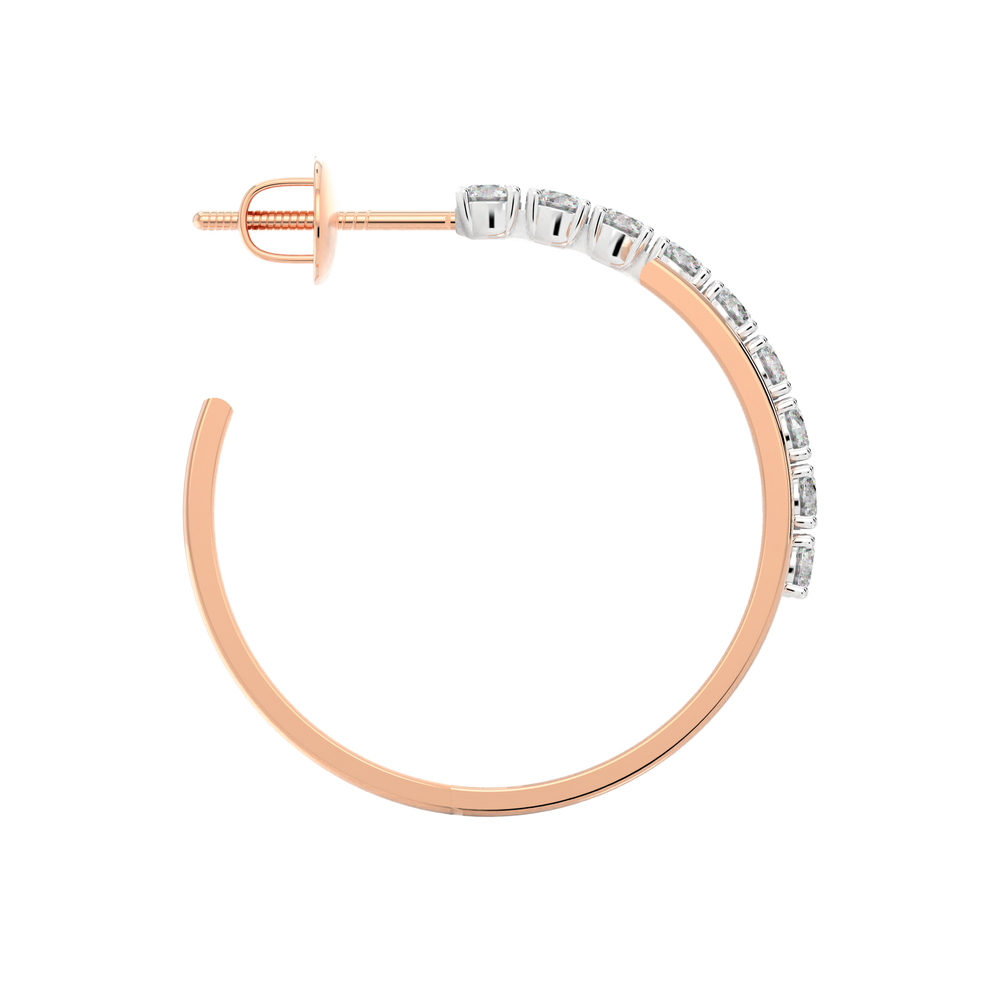 Pink Gold-Solstice Round Diamond Studs_view=SIDE