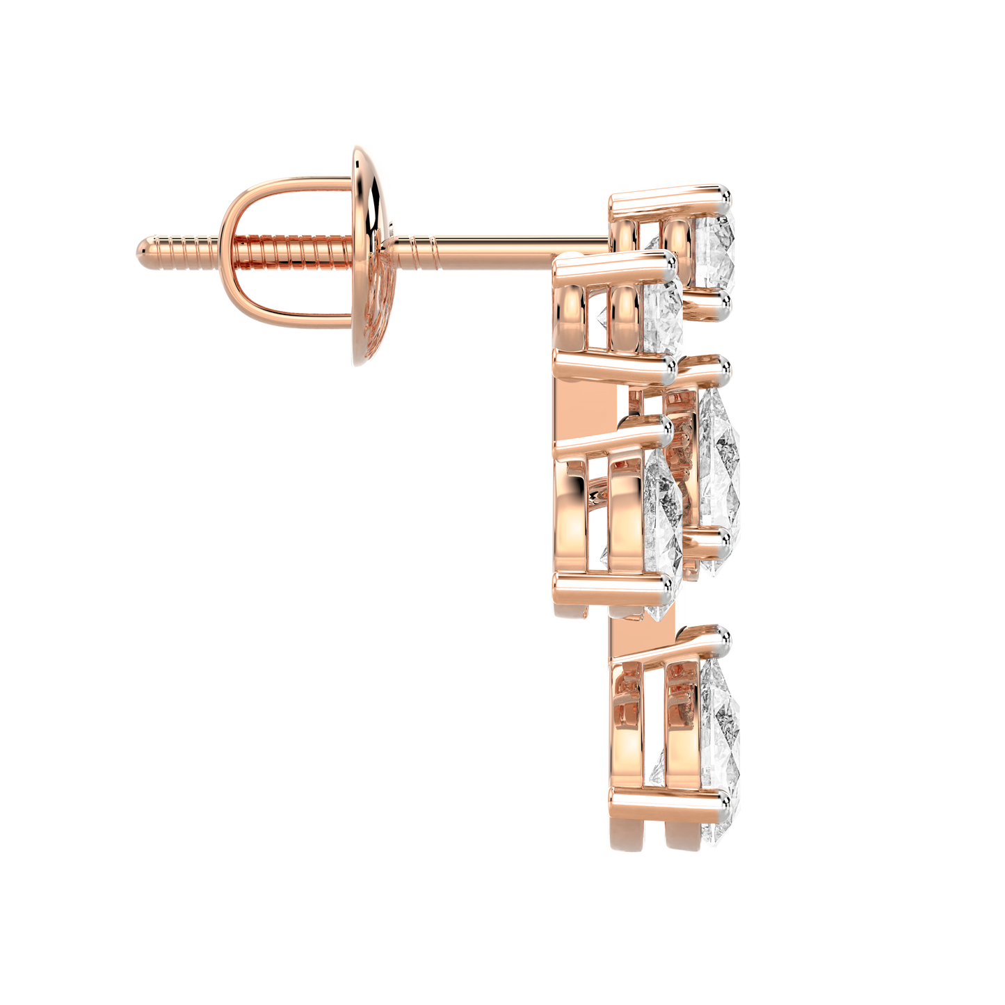 Pink Gold-Nova Pendant & Earrings Set- Diamond Pendant_view=SIDE