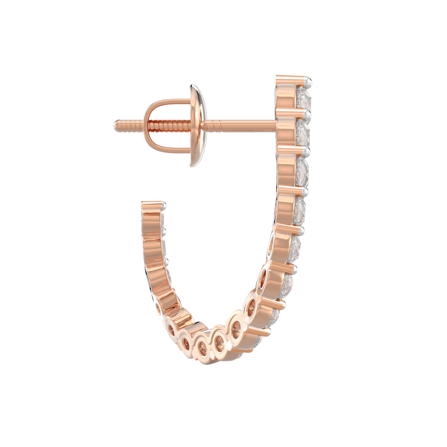 Pink Gold-Petal Fashion Earrings Diamond Earring_view=SIDE