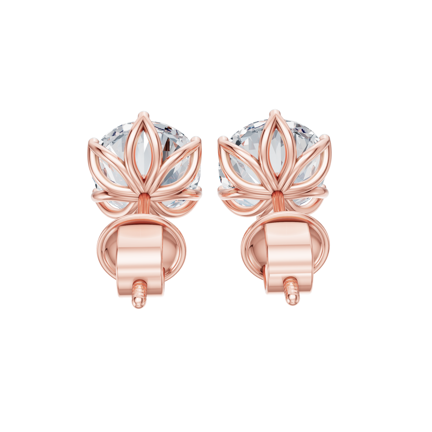 Pink Gold-Dynasty - Lab-Grown Diamond Earring_view=BACK