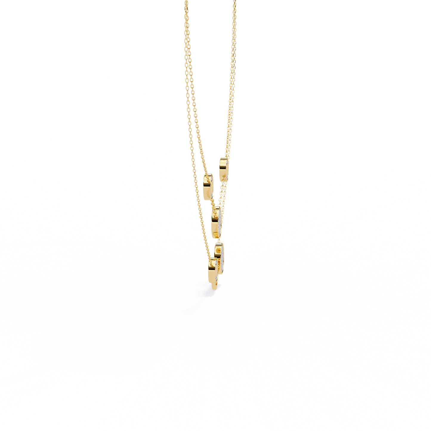 Yellow Gold-Gemini Necklace Lab Diamond_view=SIDE