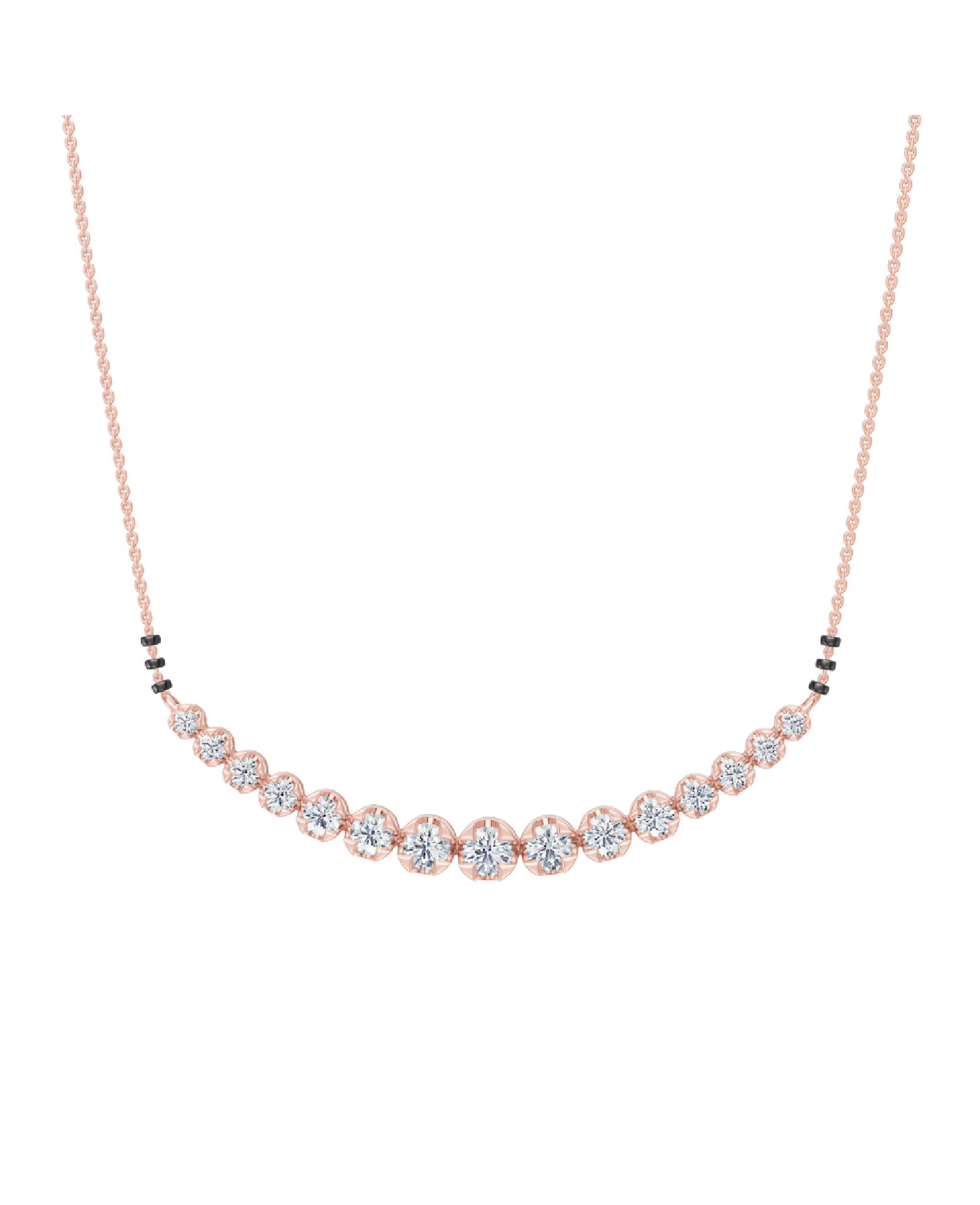 Pink Gold-Castor Necklace Lab Diamond_view=FRONT