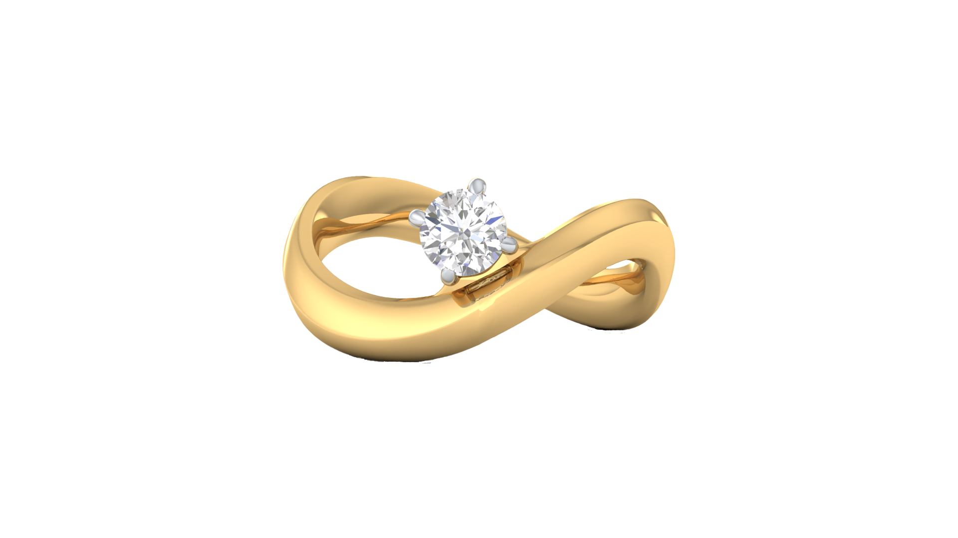 Yellow Gold-Cosmic Round Lab-Grown Diamond Ring_view=3DH