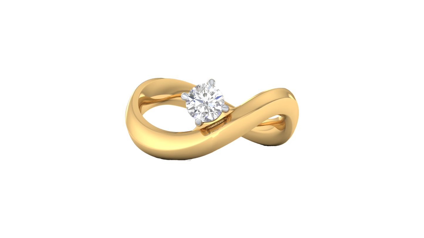Yellow Gold-Cosmic Round Lab-Grown Diamond Ring_view=3DH