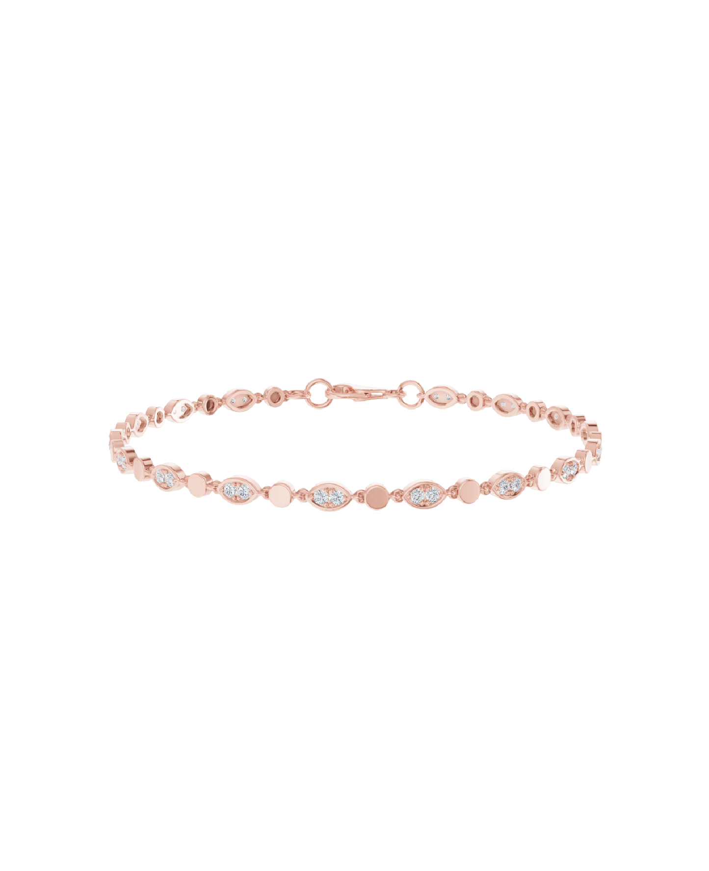 Pink Gold-Radiant Chain Lab-Grown Diamond Bracelet_view=3DV
