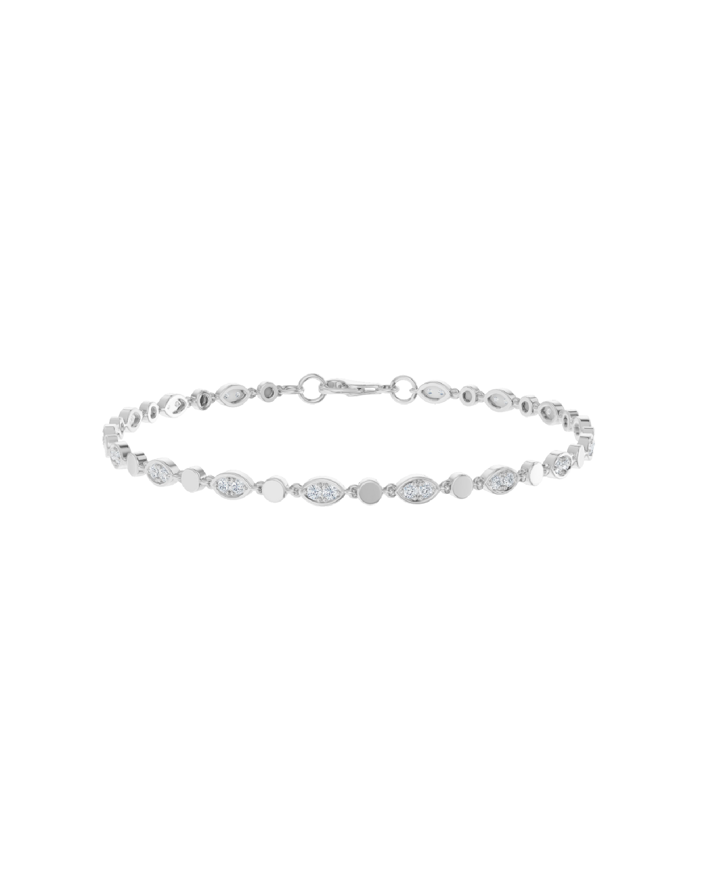 White Gold-Radiant Chain Lab-Grown Diamond Bracelet_view=3DV