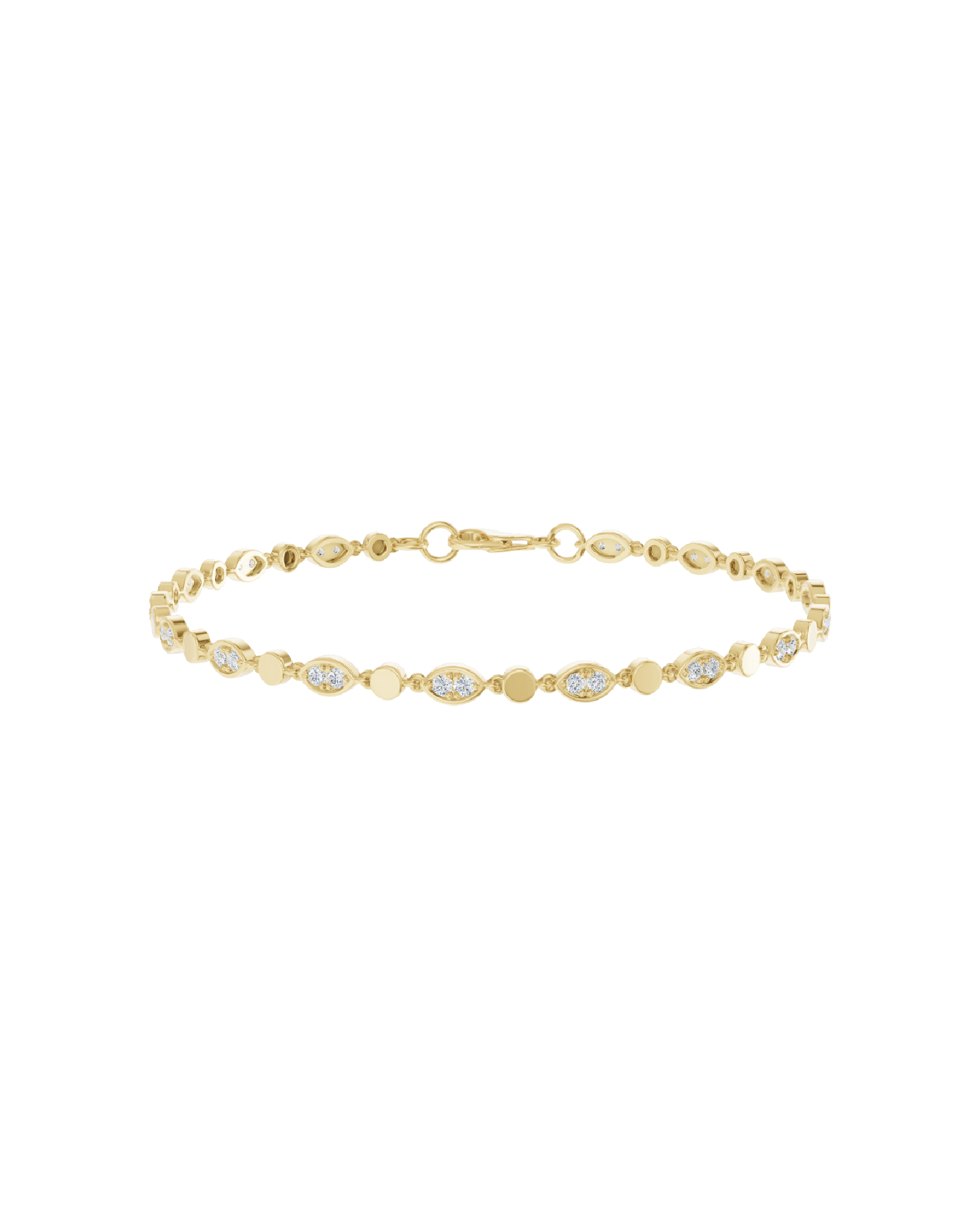 Yellow Gold-Radiant Chain Lab-Grown Diamond Bracelet_view=3DV