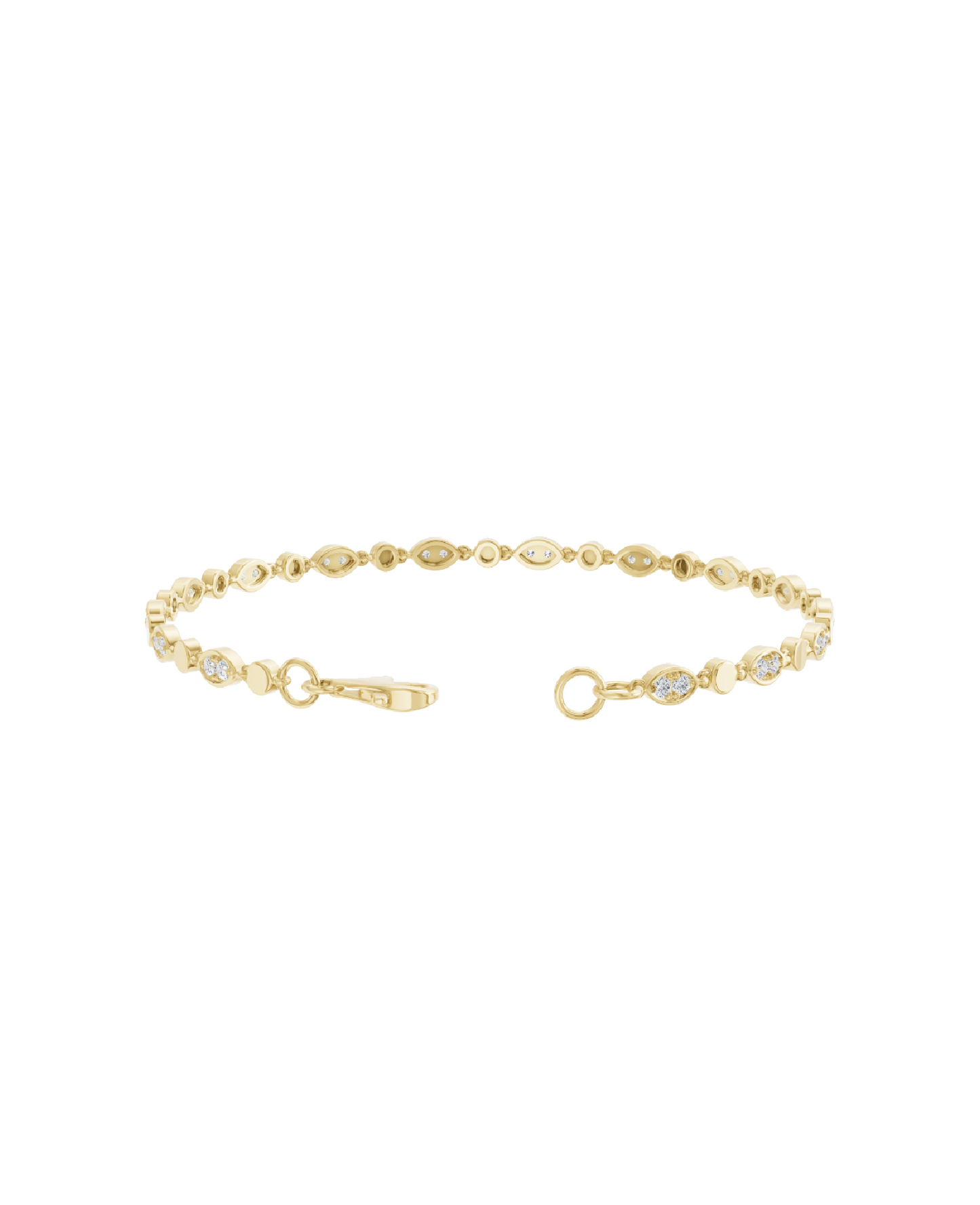 Yellow Gold-Radiant Chain Lab-Grown Diamond Bracelet_view=OPEN