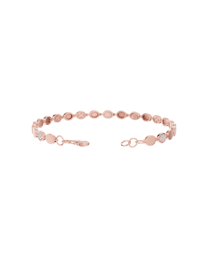 Pink Gold-Infinity Line Textured Gold Bracelet- Lab-Grown Diamond Bracelet_view=OPEN