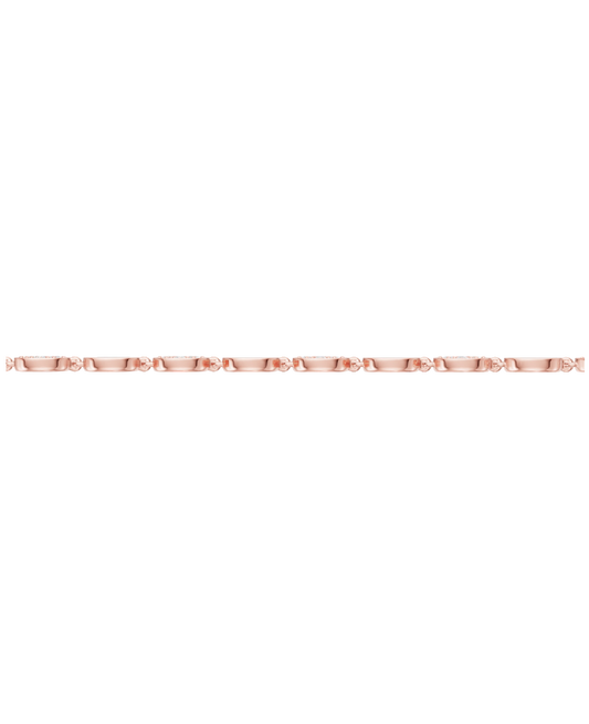 Pink Gold-Infinity Line Textured Gold Bracelet- Lab-Grown Diamond Bracelet_view=SIDE