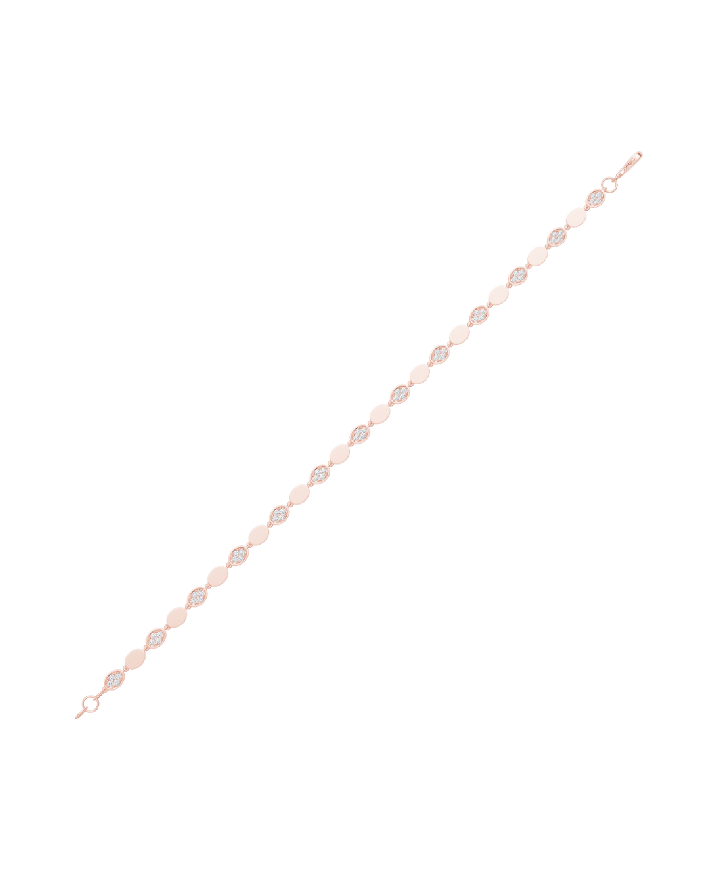 Pink Gold-Infinity Line Textured Gold Bracelet- Lab-Grown Diamond Bracelet_view=TOP