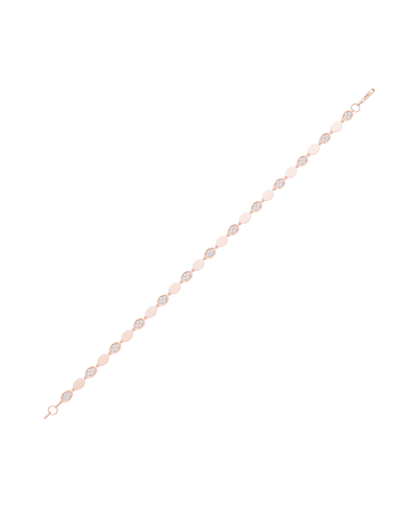 Pink Gold-Infinity Line Textured Gold Bracelet- Lab-Grown Diamond Bracelet_view=TOP