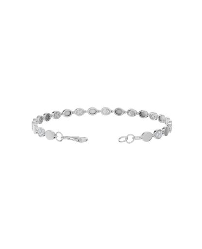 White Gold-Infinity Line Textured Gold Bracelet- Lab-Grown Diamond Bracelet_view=OPEN