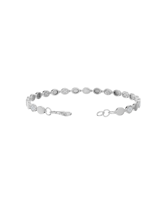 White Gold-Infinity Line Textured Gold Bracelet- Lab-Grown Diamond Bracelet_view=OPEN