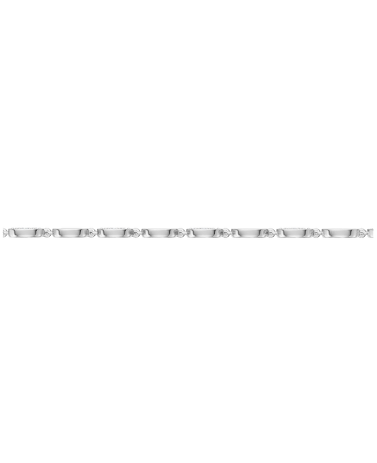 White Gold-Infinity Line Textured Gold Bracelet- Lab-Grown Diamond Bracelet_view=SIDE
