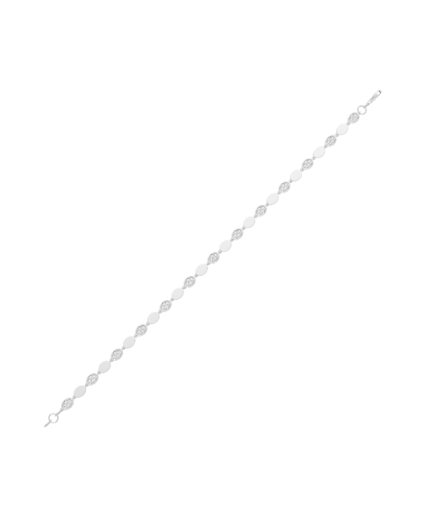 White Gold-Infinity Line Textured Gold Bracelet- Lab-Grown Diamond Bracelet_view=TOP