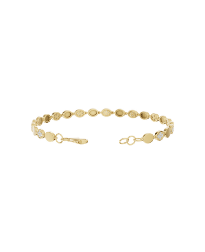 Yellow Gold-Infinity Line Textured Gold Bracelet- Lab-Grown Diamond Bracelet_view=OPEN