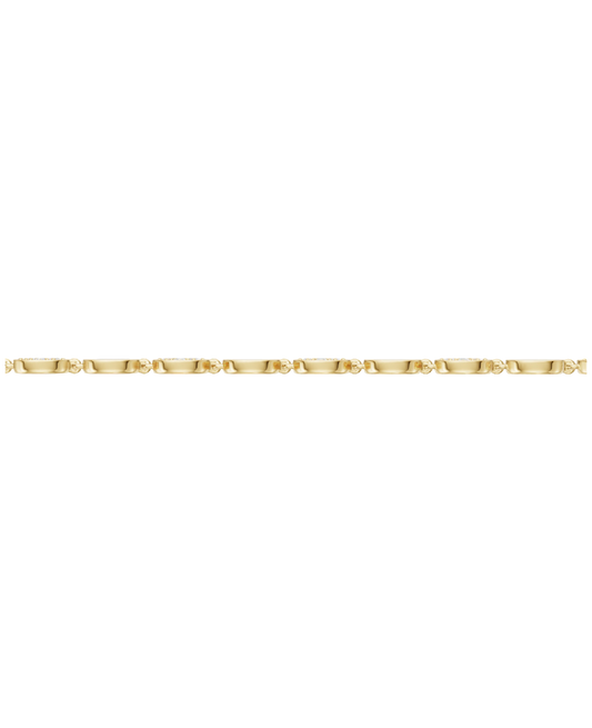 Yellow Gold-Infinity Line Textured Gold Bracelet- Lab-Grown Diamond Bracelet_view=SIDE