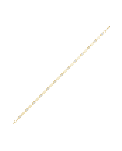 Yellow Gold-Infinity Line Textured Gold Bracelet- Lab-Grown Diamond Bracelet_view=TOP