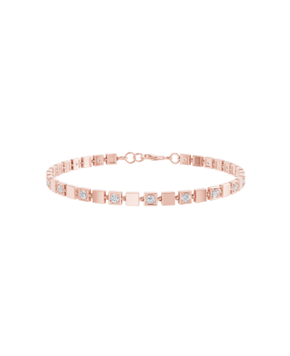 Pink Gold-Celestial Link Double Strand Bracelet- Lab-Grown Diamond Bracelet_view=3DV