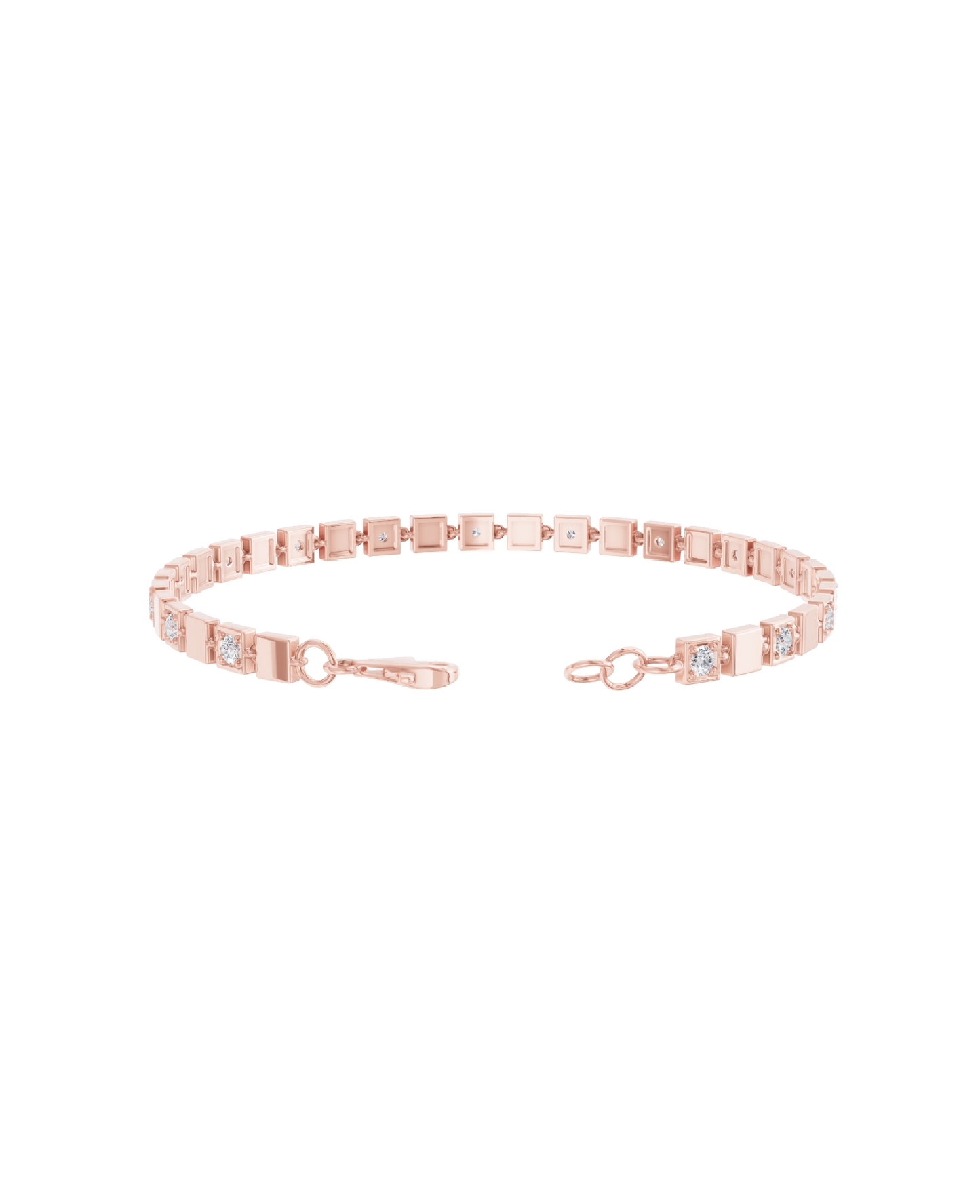 Pink Gold-Celestial Link Double Strand Bracelet- Lab-Grown Diamond Bracelet_view=OPEN