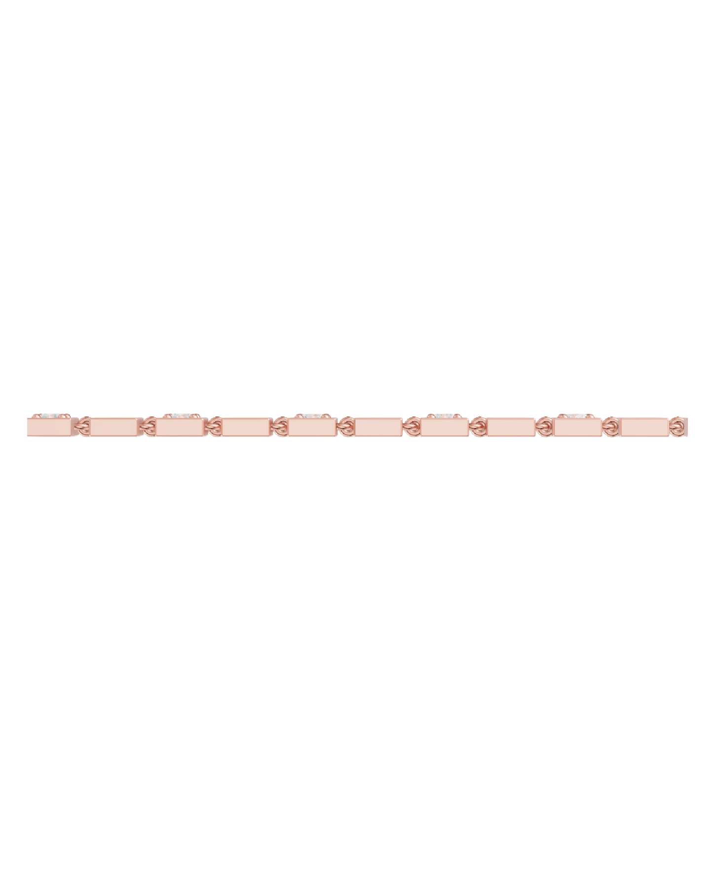 Pink Gold-Celestial Link Double Strand Bracelet- Lab-Grown Diamond Bracelet_view=SIDE
