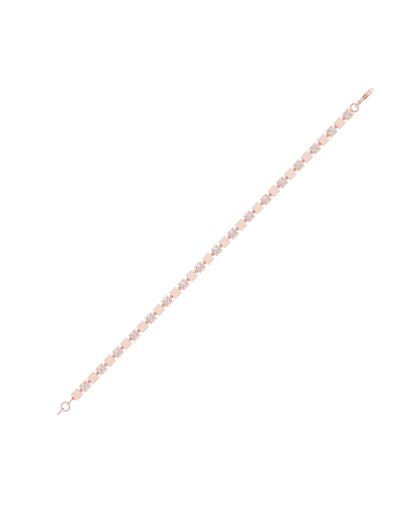 Pink Gold-Celestial Link Double Strand Bracelet- Lab-Grown Diamond Bracelet_view=TOP