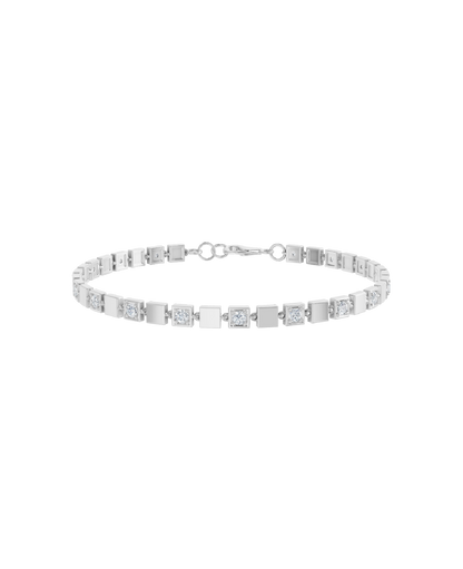 White Gold-Celestial Link Double Strand Bracelet- Lab-Grown Diamond Bracelet_view=3DV