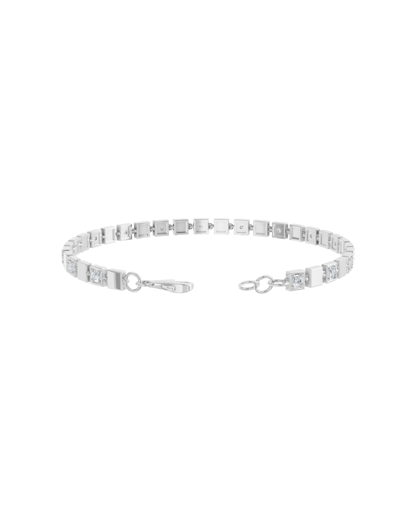 White Gold-Celestial Link Double Strand Bracelet- Lab-Grown Diamond Bracelet_view=OPEN