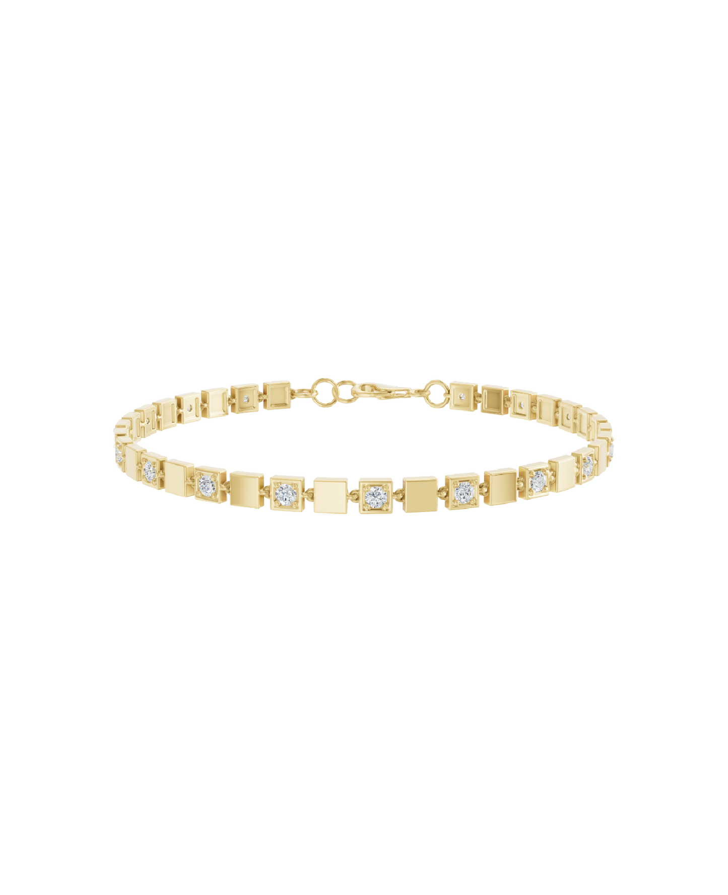 Yellow Gold-Celestial Link Double Strand Bracelet- Lab-Grown Diamond Bracelet_view=3DV
