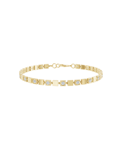 Yellow Gold-Celestial Link Double Strand Bracelet- Lab-Grown Diamond Bracelet_view=3DV