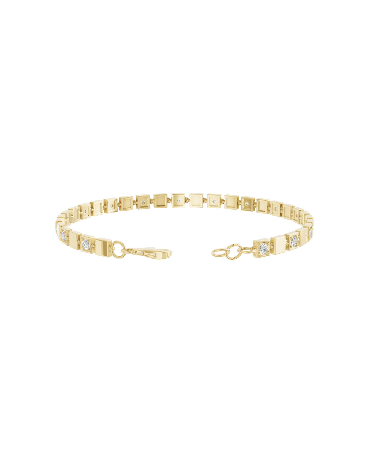 Yellow Gold-Celestial Link Double Strand Bracelet- Lab-Grown Diamond Bracelet_view=OPEN