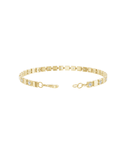 Yellow Gold-Celestial Link Double Strand Bracelet- Lab-Grown Diamond Bracelet_view=OPEN