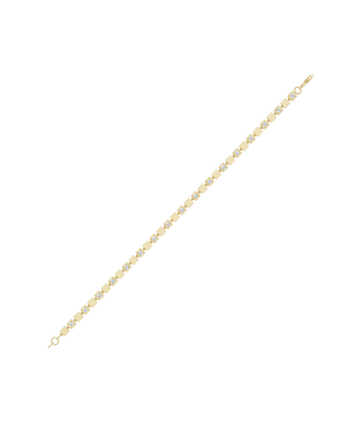 Yellow Gold-Celestial Link Double Strand Bracelet- Lab-Grown Diamond Bracelet_view=TOP