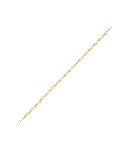 Yellow Gold-Celestial Link Double Strand Bracelet- Lab-Grown Diamond Bracelet_view=TOP
