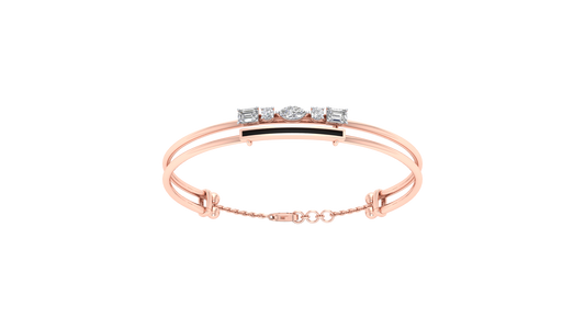 Pink Gold-Lunar Cascade Lab-Grown Diamond Bangle_view=3DH