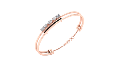 Pink Gold-Lunar Cascade Lab-Grown Diamond Bangle_view=3DV