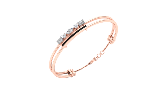 Pink Gold-Lunar Cascade Lab-Grown Diamond Bangle_view=3DV