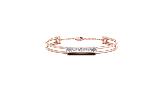 Pink Gold-Lunar Cascade Lab-Grown Diamond Bangle_view=TOP