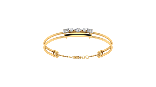 Yellow Gold-Lunar Cascade Lab-Grown Diamond Bangle_view=3DH