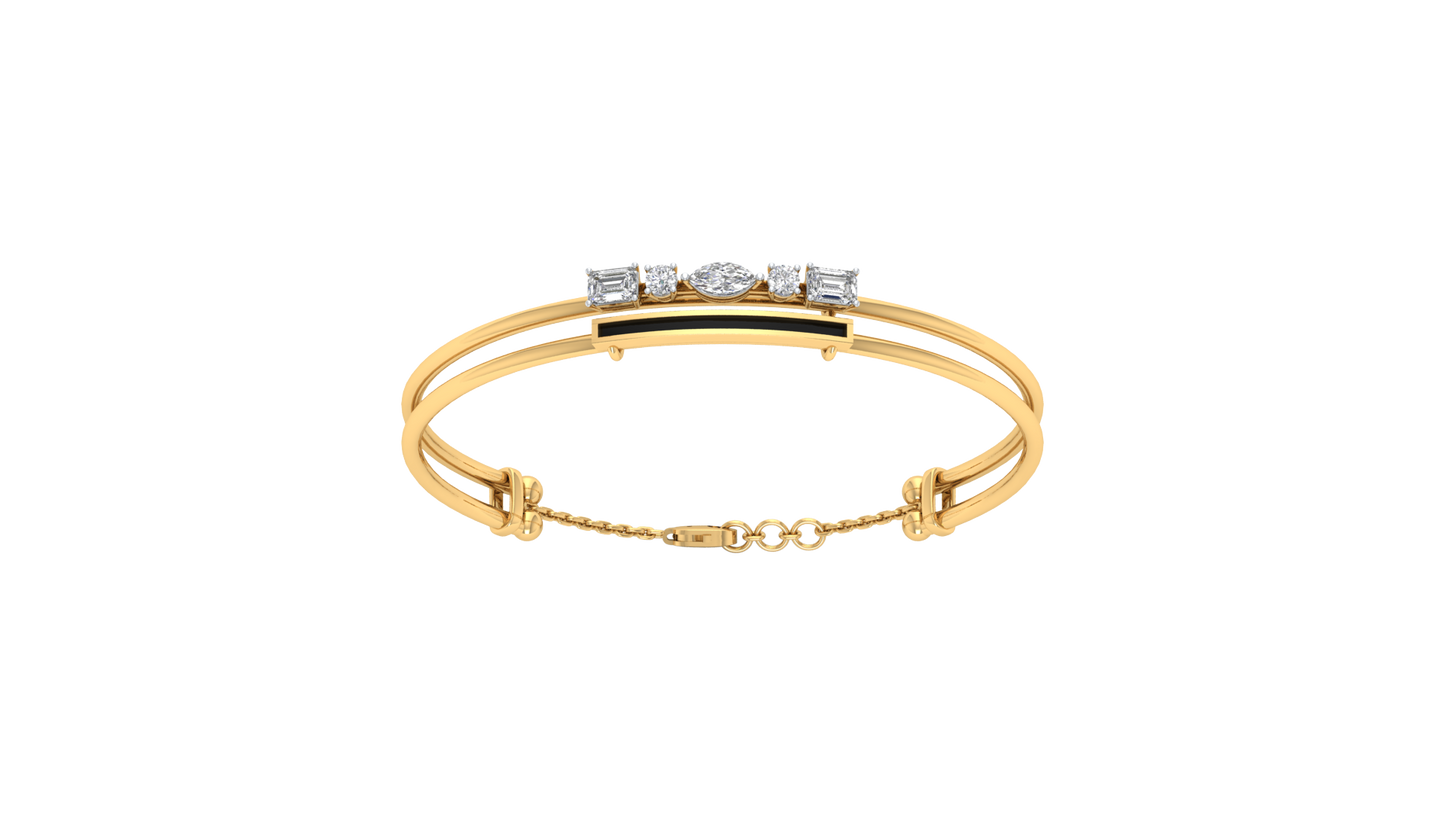 Yellow Gold-Lunar Cascade Lab-Grown Diamond Bangle_view=3DH