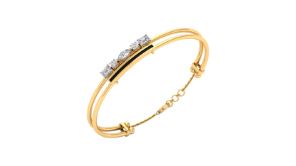Yellow Gold-Lunar Cascade Lab-Grown Diamond Bangle_view=3DV