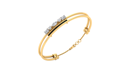 Yellow Gold-Lunar Cascade Lab-Grown Diamond Bangle_view=3DV