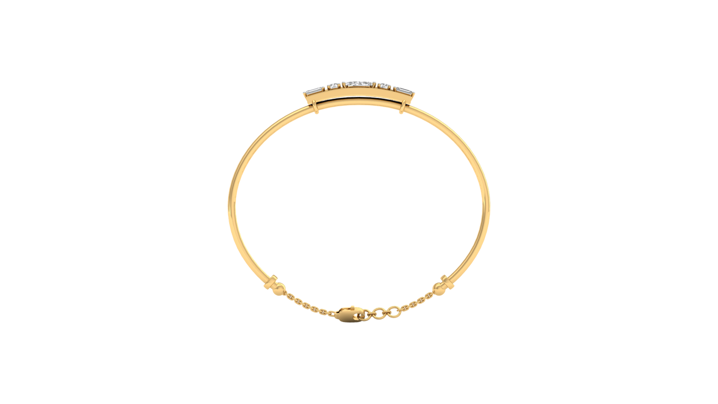 Yellow Gold-Lunar Cascade Lab-Grown Diamond Bangle_view=FRONT