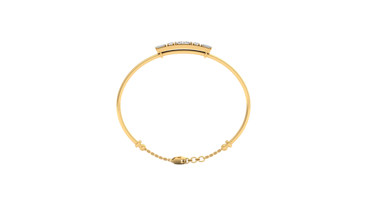 Yellow Gold-Lunar Cascade Lab-Grown Diamond Bangle_view=FRONT