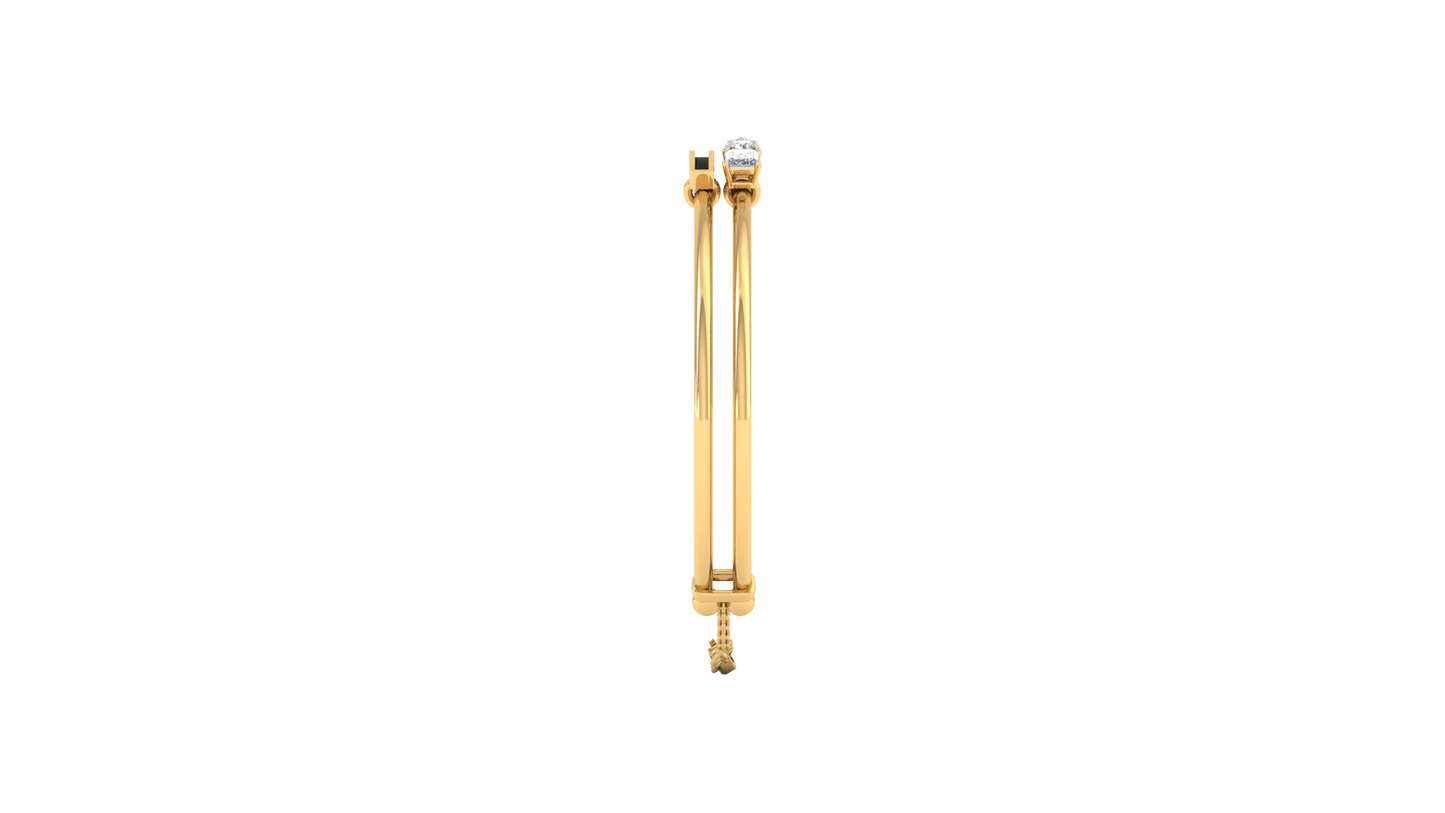 Yellow Gold-Lunar Cascade Lab-Grown Diamond Bangle_view=SIDE