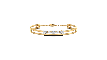 Yellow Gold-Lunar Cascade Lab-Grown Diamond Bangle_view=TOP