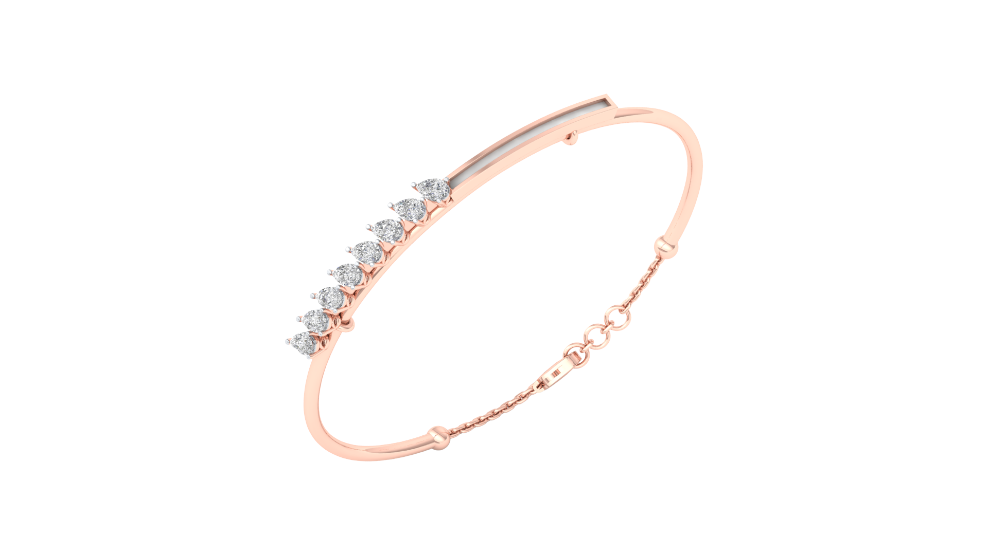 Pink Gold-Milky Way Lab-Grown Diamond Bangle_view=3DV