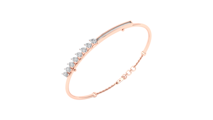 Pink Gold-Milky Way Lab-Grown Diamond Bangle_view=3DV